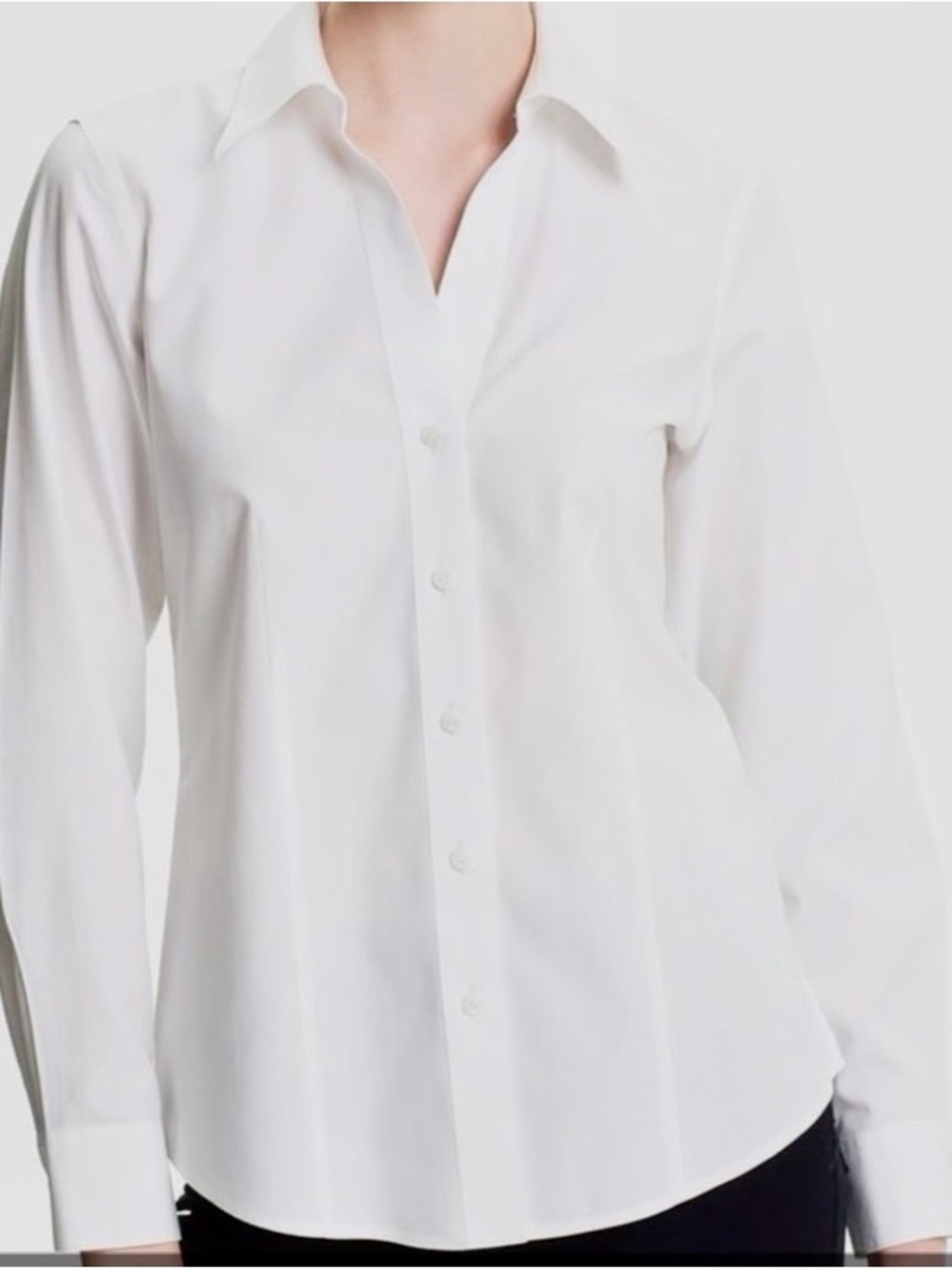 Foxcroft White Long-Sleeve Button Down Shirt (Shirt #2)